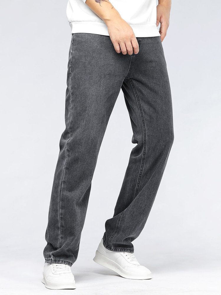 Men'S Fashion Grey Jeans - Celana Jeans Baggy Pria Gaya Korea