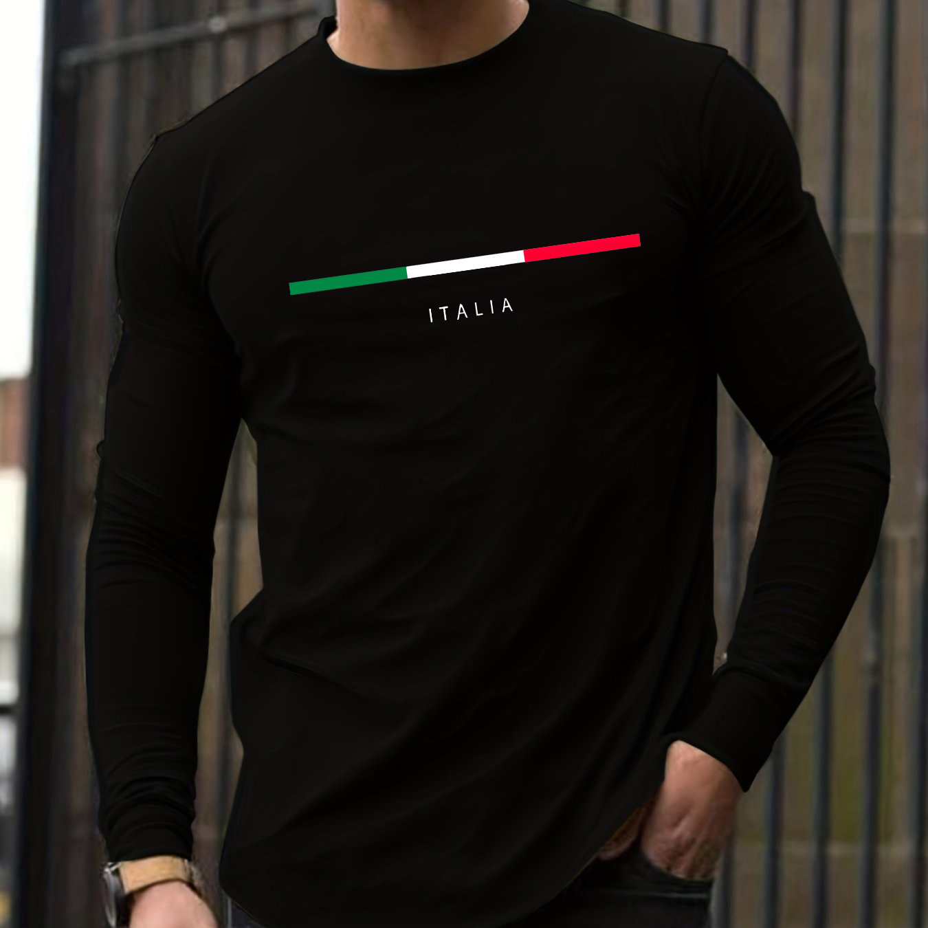 Men'S Fashion T Shirts - Kaos oblong pria lengan panjang 100%