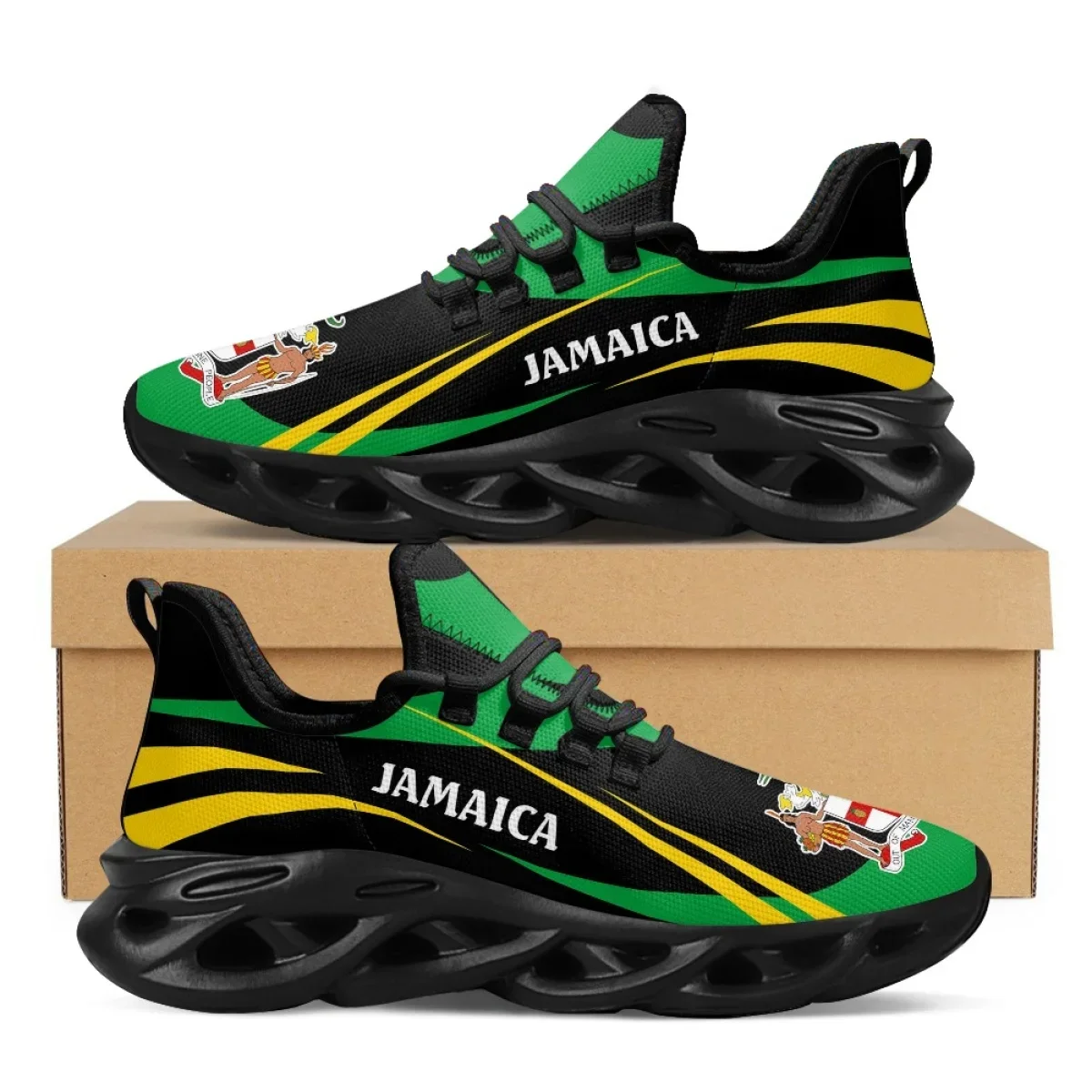 Mens Fashion Trainers - Sepatu Motif Bendera Jamaika Sepatu Sneakers
