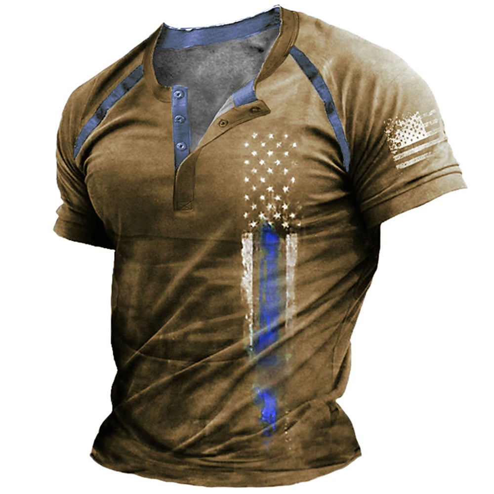 Mens Fashion Clothes - Kaos Henry Pria Motif Bendera Amerika