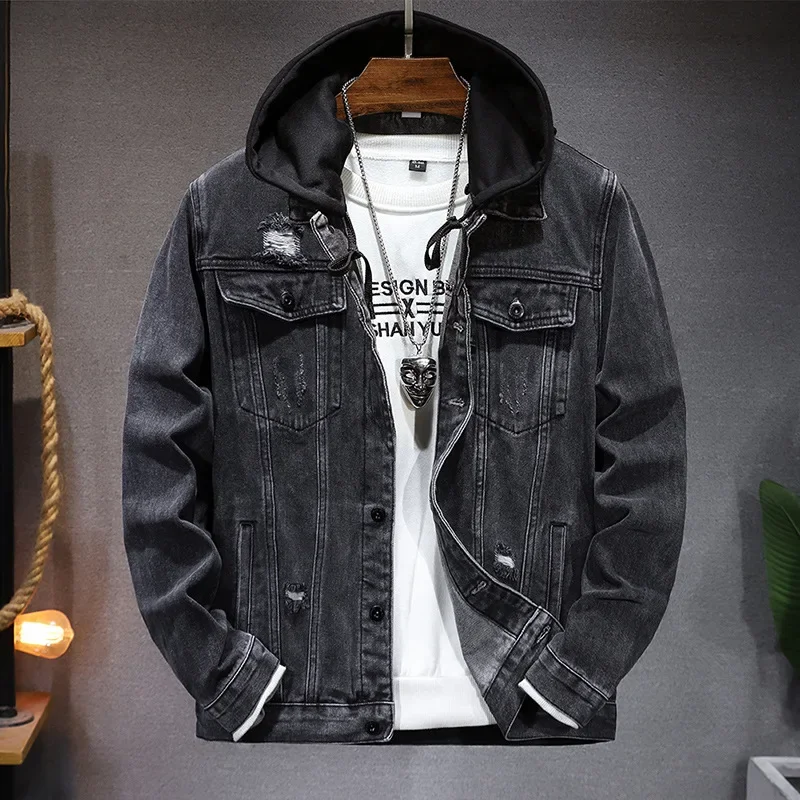 Men'S Fashion Grey Jeans - Pop Musim Semi Musim Gugur Mode