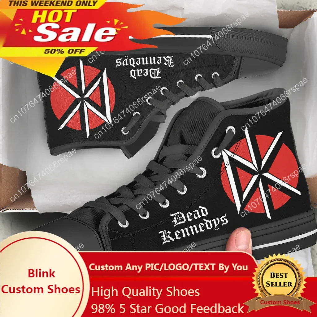 Mens Fashion Trainers - Dead Kennedys Sepatu Kanvas Bantuan Tinggi