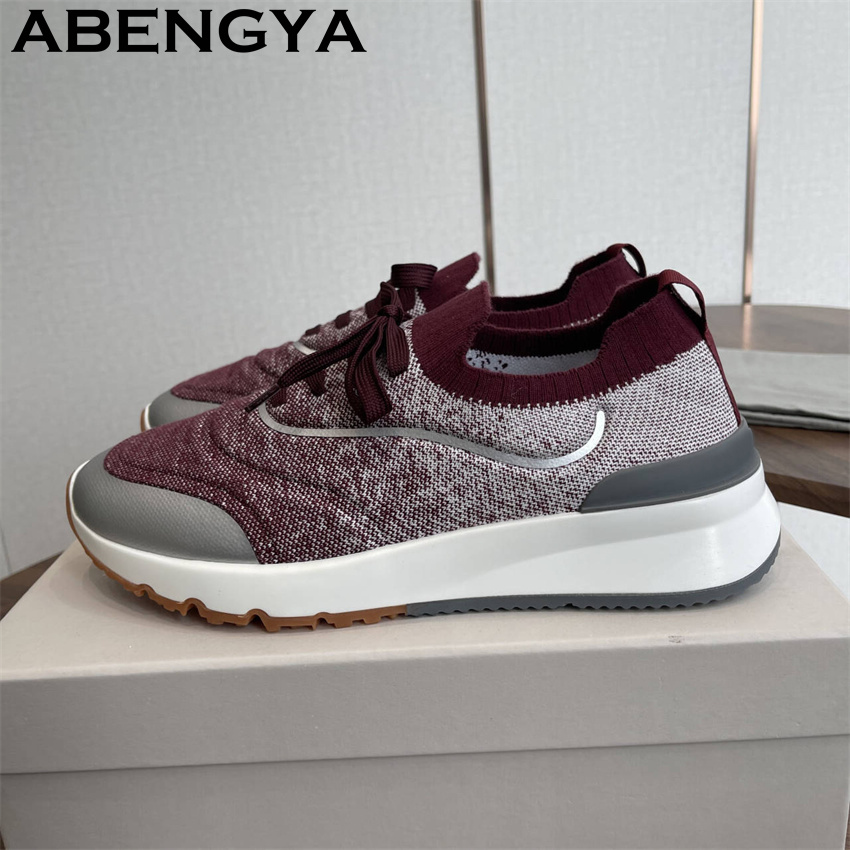 Mens Fashion Trainers - Sepatu Pantofel Rajutan Multiwarna Baru Pria