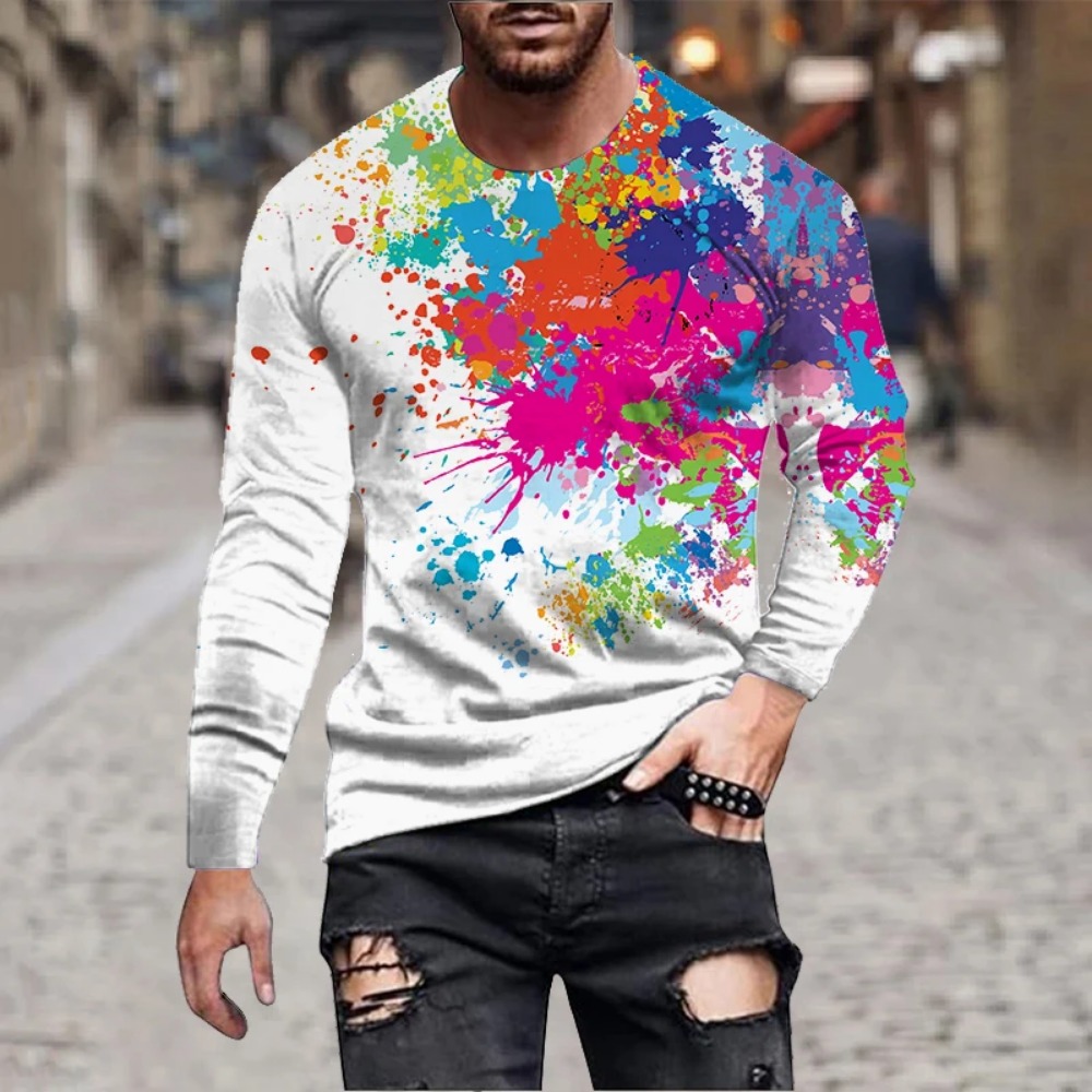 Kaos Lengan Panjang Pria Motif - Men'S Fashion T Shirts ulasan dan harga