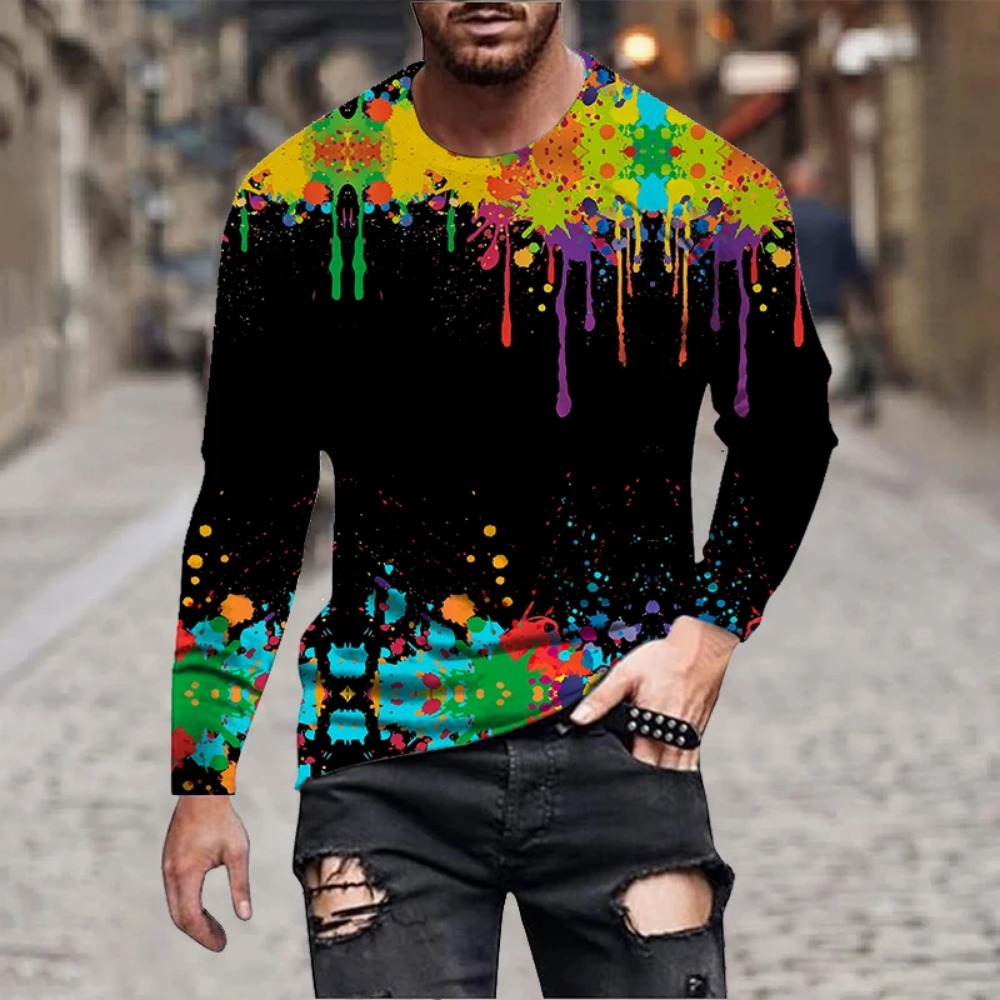 Kaos Lengan Panjang Pria Motif - Men'S Fashion T Shirts ulasan dan harga