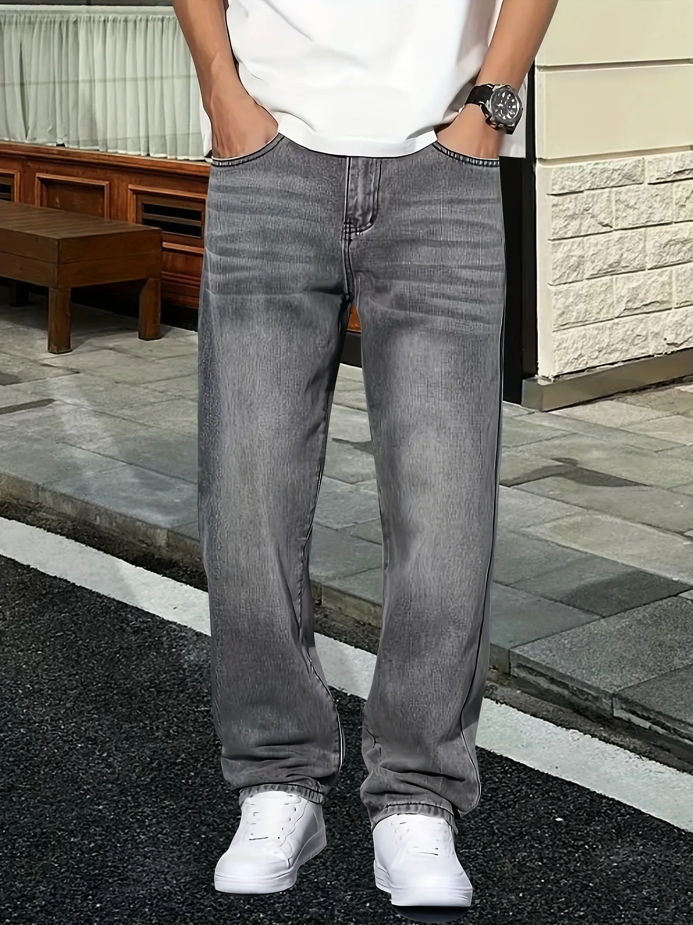 Celana jeans abu-abu pria, pak - Men'S Fashion Grey Jeans ulasan dan harga
