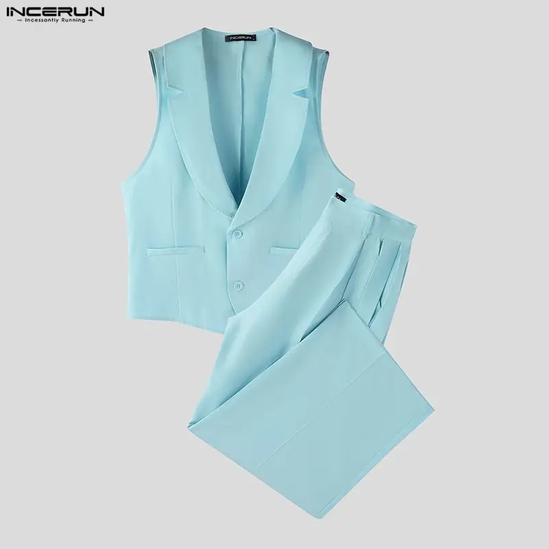 INCERUN Set Pria Warna Solid K - Mens Fashion Summer ulasan dan harga