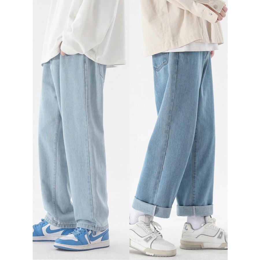 Celana Jeans Pria Kasual Korea - Men'S Fashion Grey Jeans ulasan dan harga