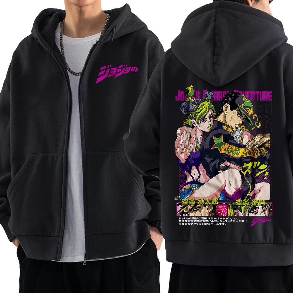 Hoodie Ritsleting Anime Jojo B - Mens Fashion Zip Up Hoodies ulasan dan harga