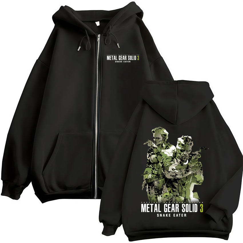 Game Metal Gear Solid 3, Snake - Mens Fashion Zip Up Hoodies ulasan dan harga