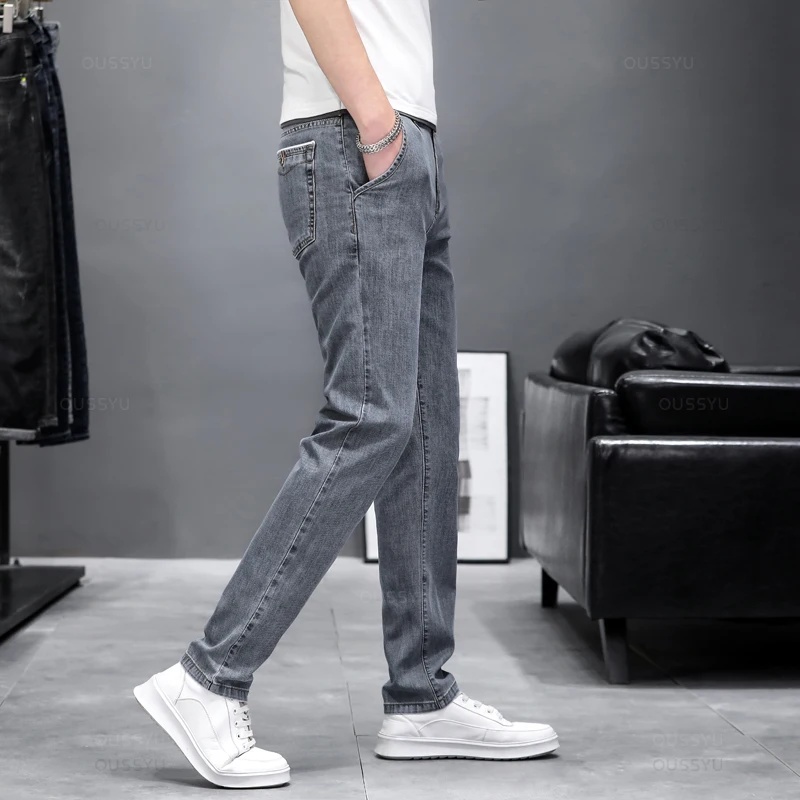 Celana Jeans Pria Model Slim F - Men'S Fashion Grey Jeans ulasan dan harga