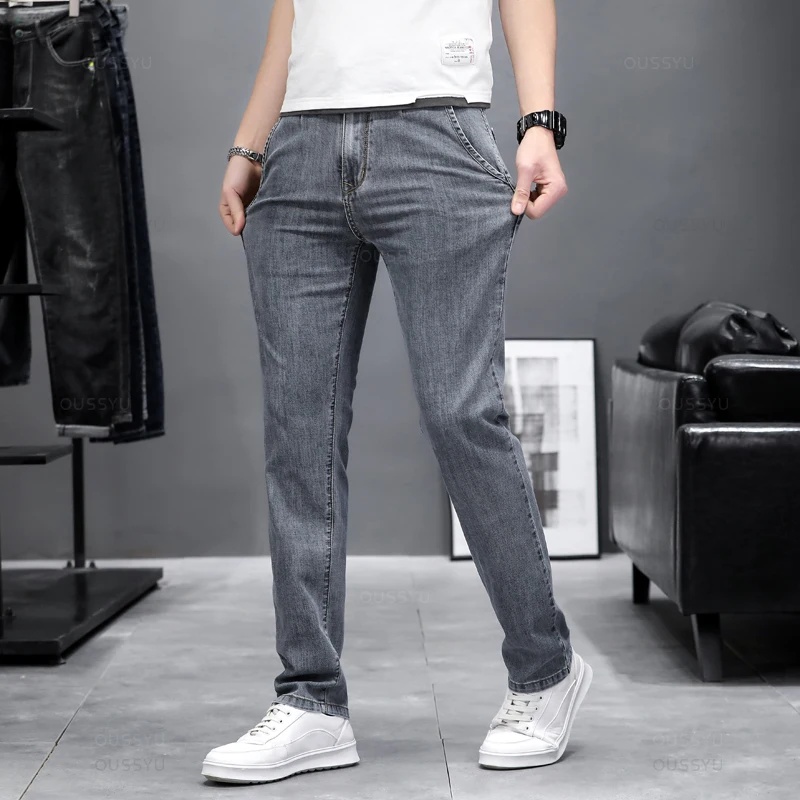 Celana Jeans Pria Model Slim F - Men'S Fashion Grey Jeans ulasan dan harga