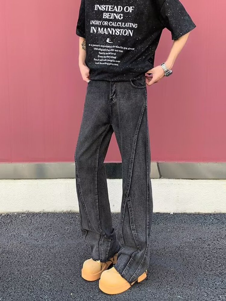 Celana Jeans Slim Fit Hitam Ab - Men'S Fashion Grey Jeans ulasan dan harga