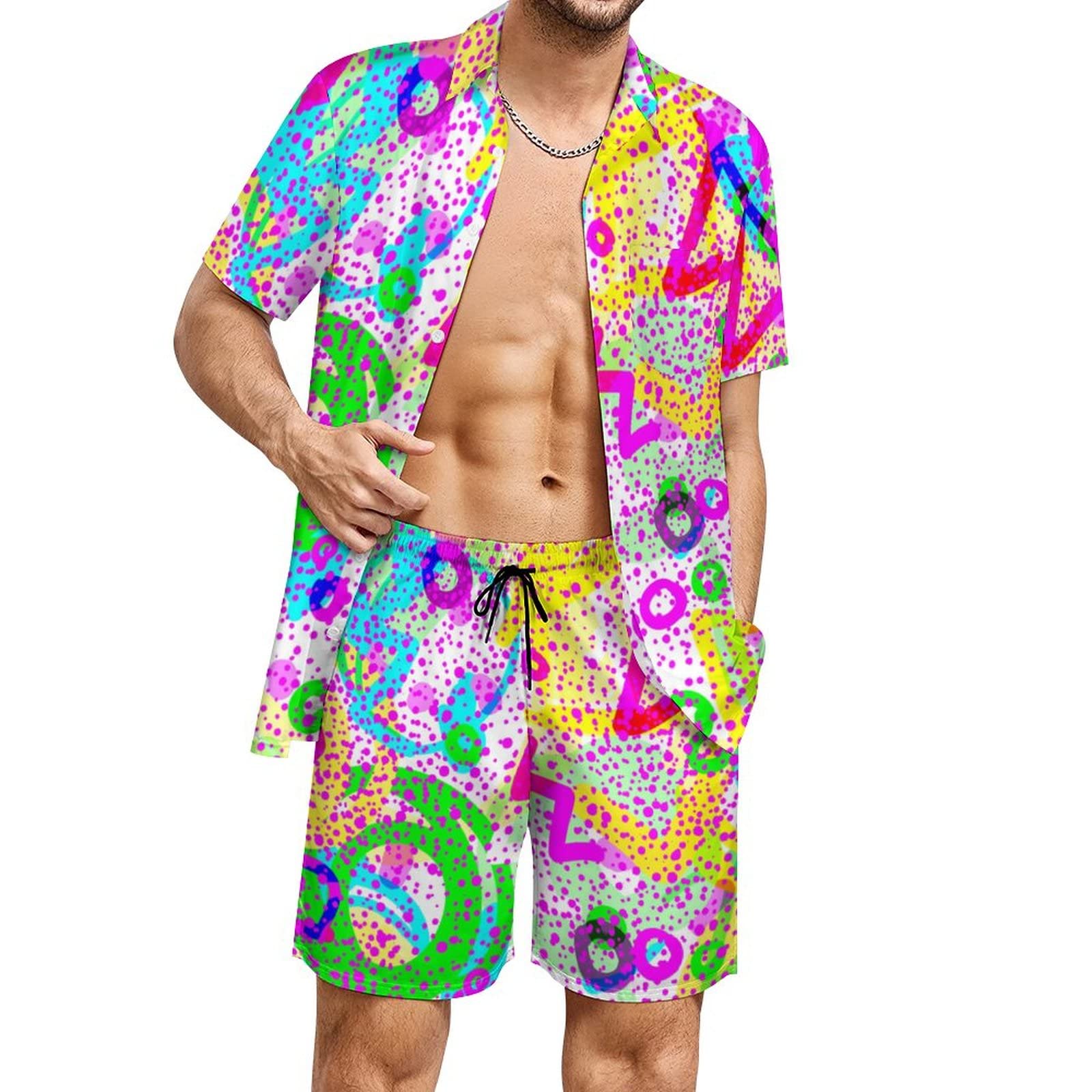 Setelan Kemeja Pria Motif Geom - Mens Fashion Clothes ulasan dan harga