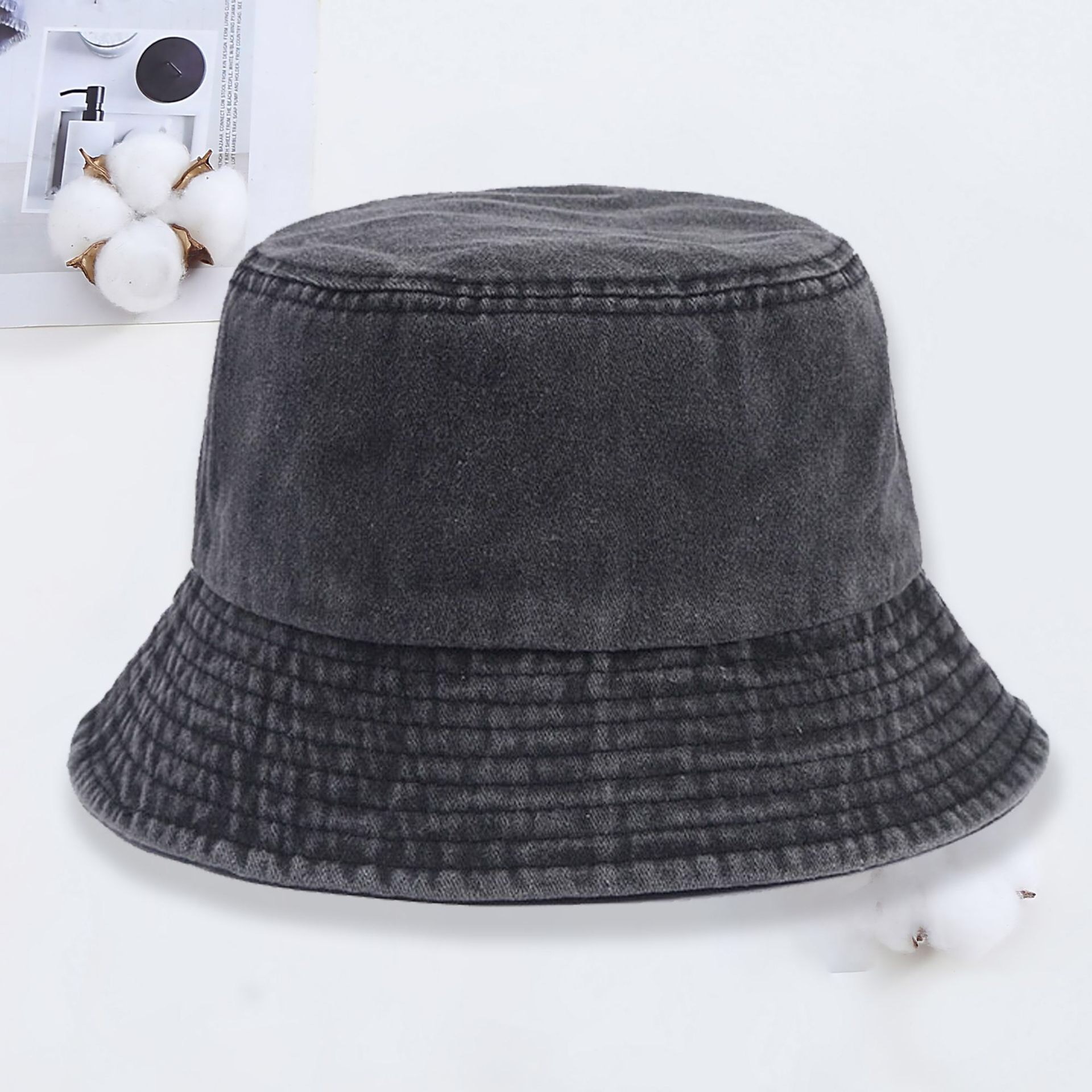 Topi ember denim dengan logo k - Men'S Fashion With Hat ulasan dan harga