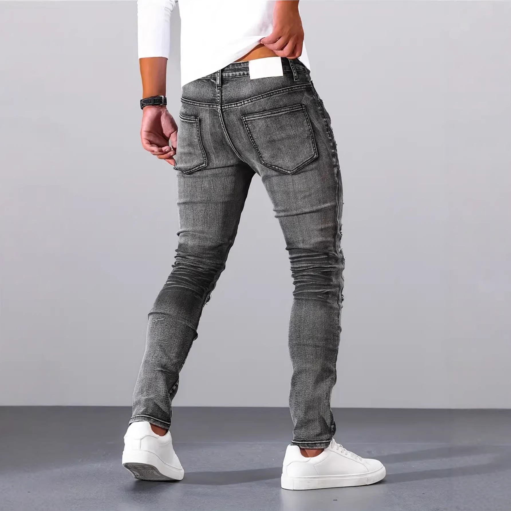 Celana Jeans Pria Model Pencik - Men'S Fashion Grey Jeans ulasan dan harga