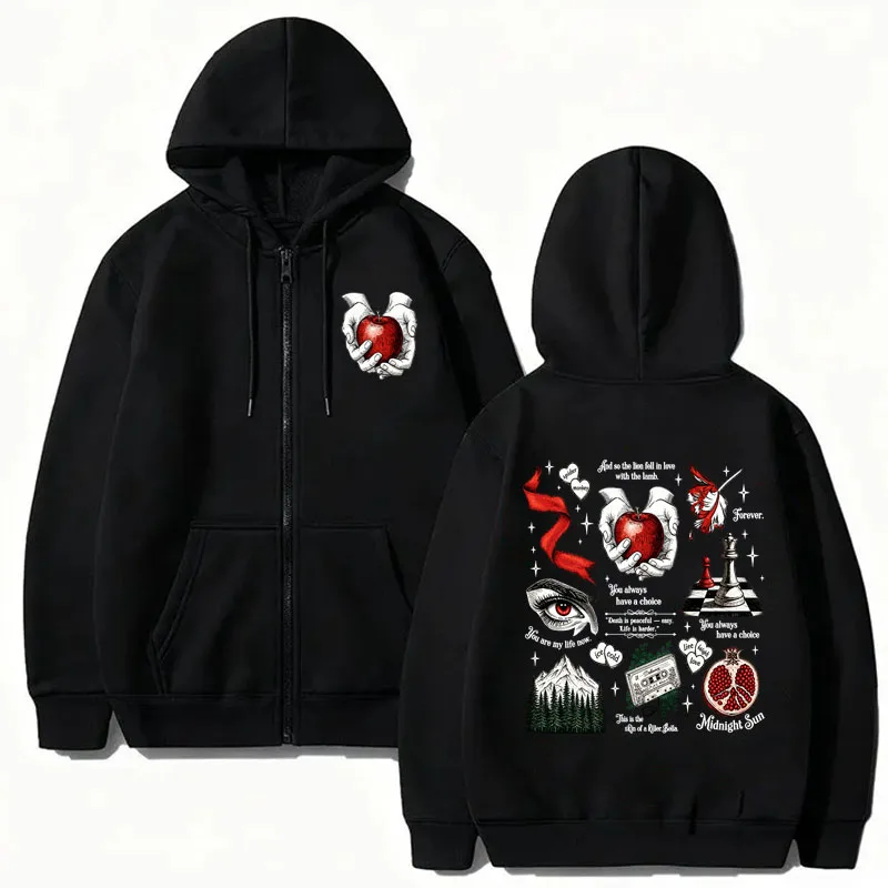 Hoodie Resleting Wolf Romance  - Mens Fashion Zip Up Hoodies ulasan dan harga