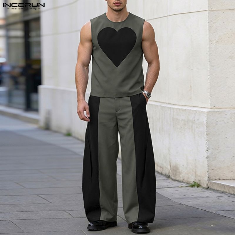 INCERUN Set Pria Tank Top Tanp - Mens Fashion Summer ulasan dan harga