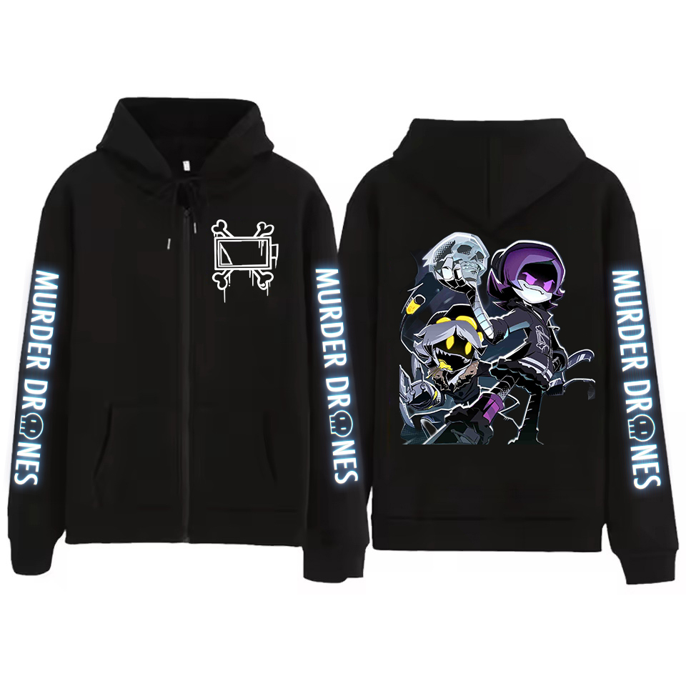 Hoodie Beritsleting Grafis Mur - Mens Fashion Zip Up Hoodies ulasan dan harga
