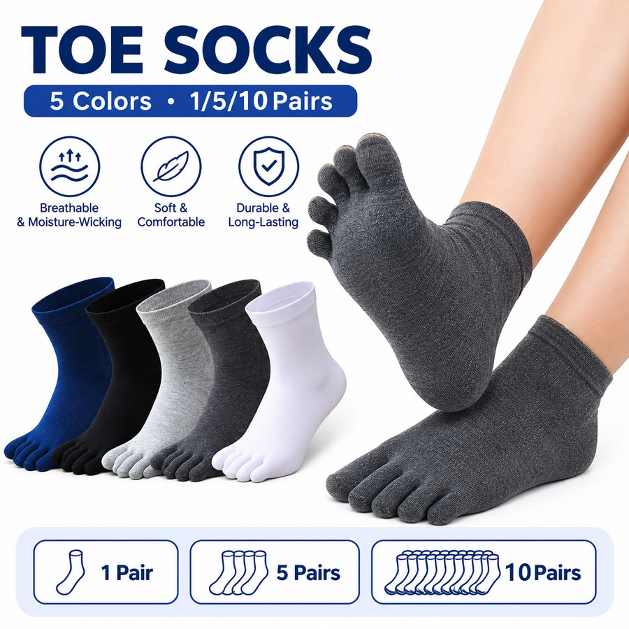 1/5/12 Pasang Kaus Kaki Jari K - Socks Ankle Men ulasan dan harga