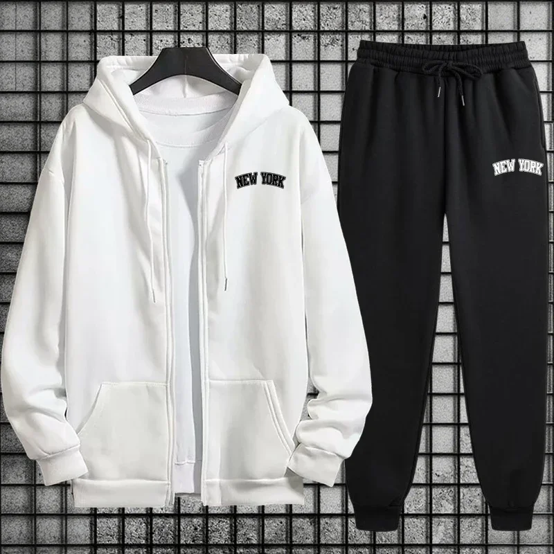Setelan Olahraga Pria Berkuali - Mens Fashion Zip Up Hoodies ulasan dan harga